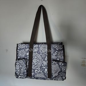 Thirty-One Organizing Utility Tote ~ Woodblock Floral print
